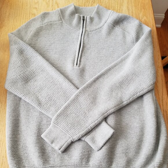 Goodfellow & Co Gray Crew Neck 1/4 Zip Sweater - Size XL - Picture 1 of 6
